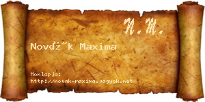 Novák Maxima névjegykártya